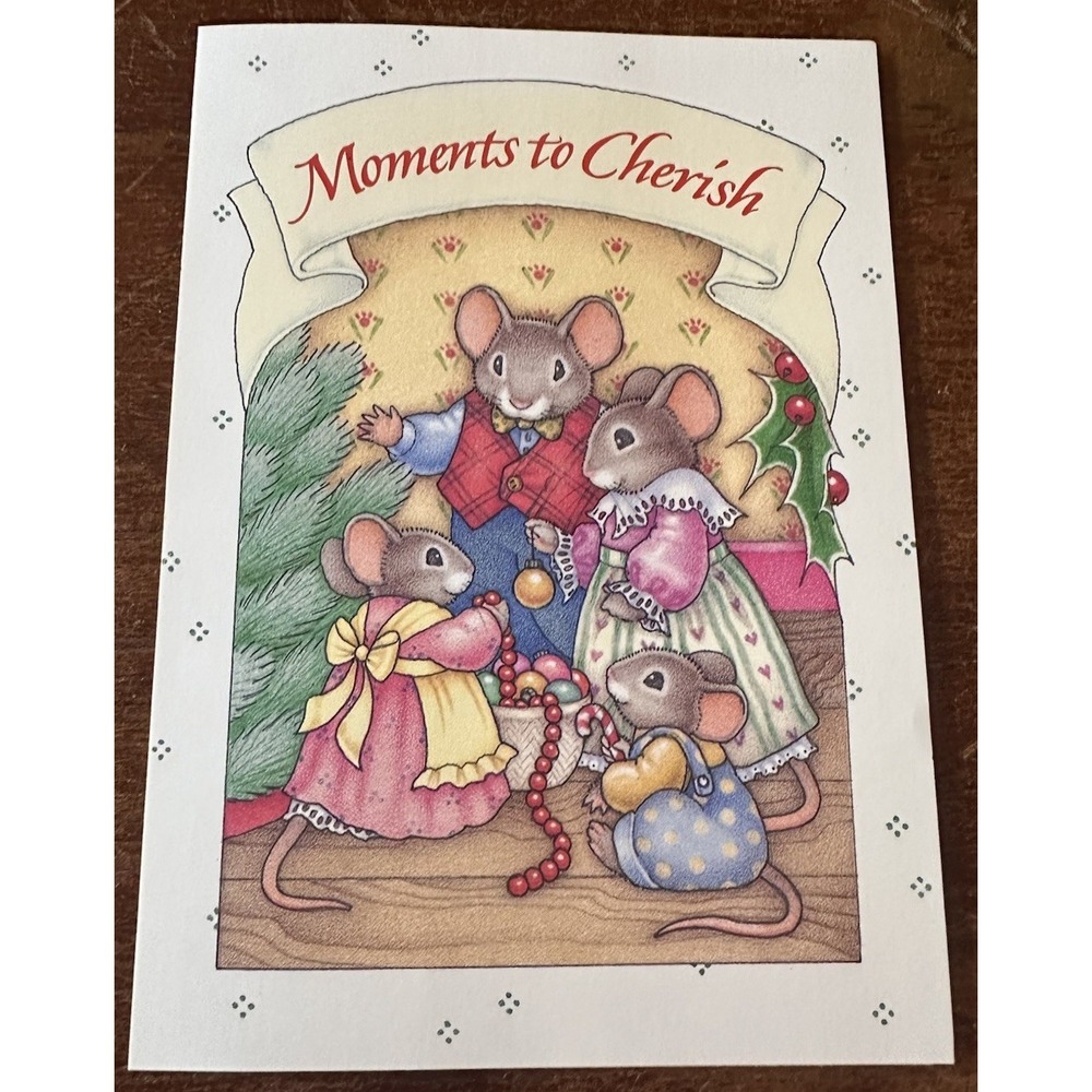 1996 Vtg Cleo Prestige Christmas Cards 18 Mice Family Cards Envelopes USA In Box
